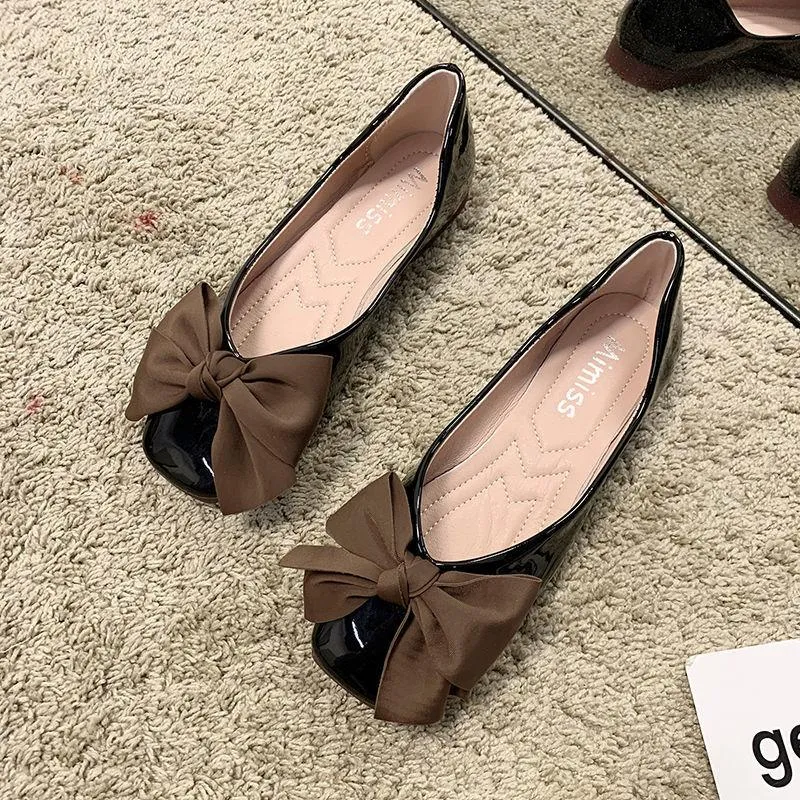 Finn Chain Pointed Toe Mule Shoes Red Nude Shoes Women's Spring and Summer Peas Shoes Flat Shoes