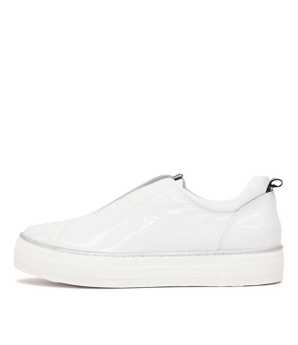 Fredie White Patent Leather Sneakers