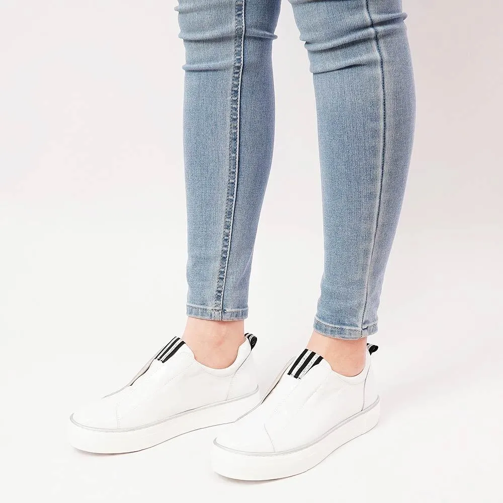 Fredie White Patent Leather Sneakers