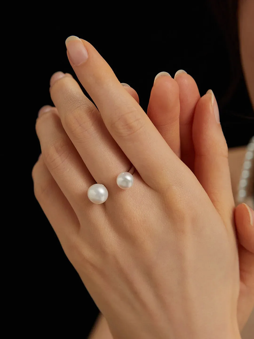 Gemella - Double Pearl Open Ring