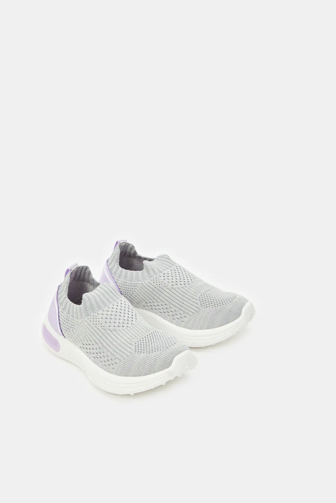 Girls Purple Slip-On Sneaker