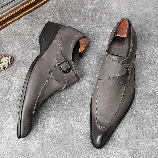 Grey Suede Solid Slip-On Shoes