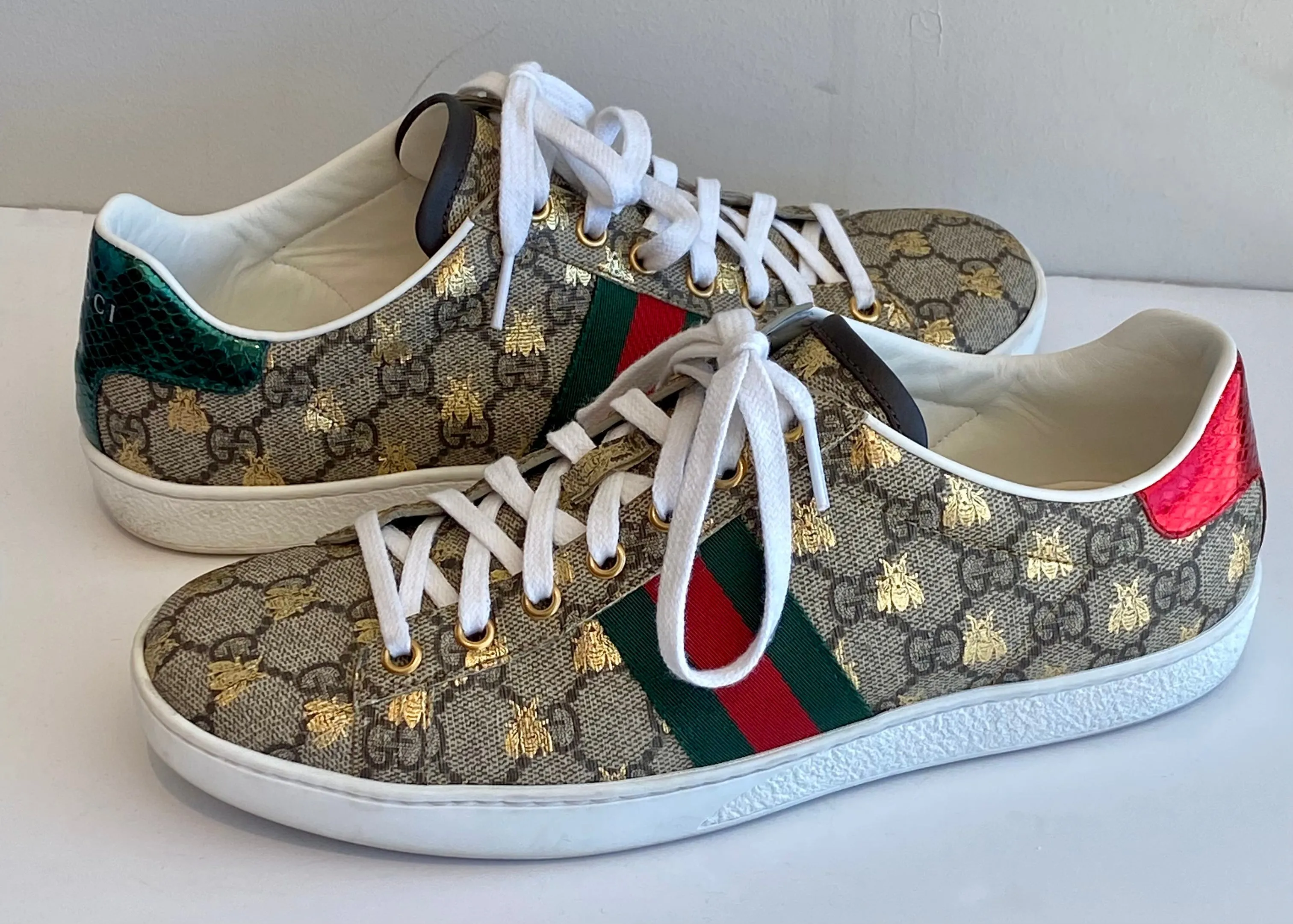 Gucci New Ace Monogram Bee Sneakers