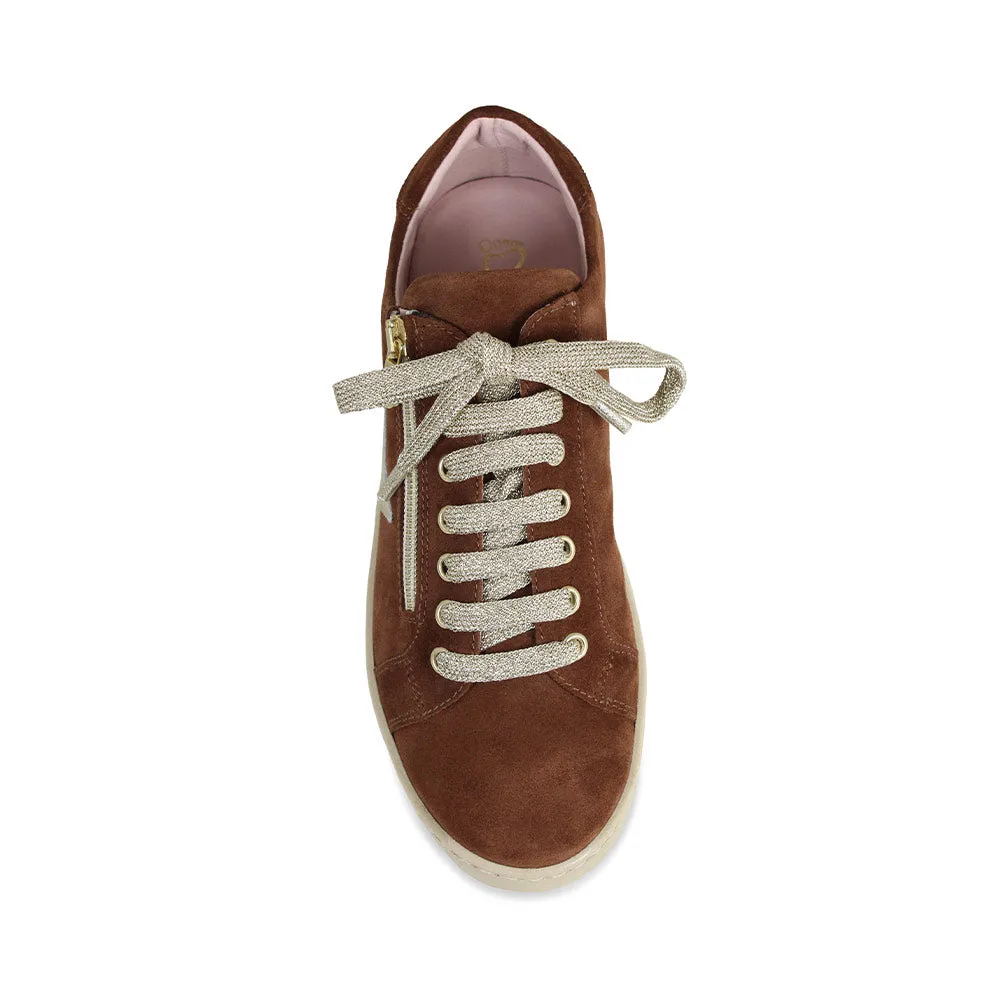 Hampton Star: Chestnut Suede & Gold