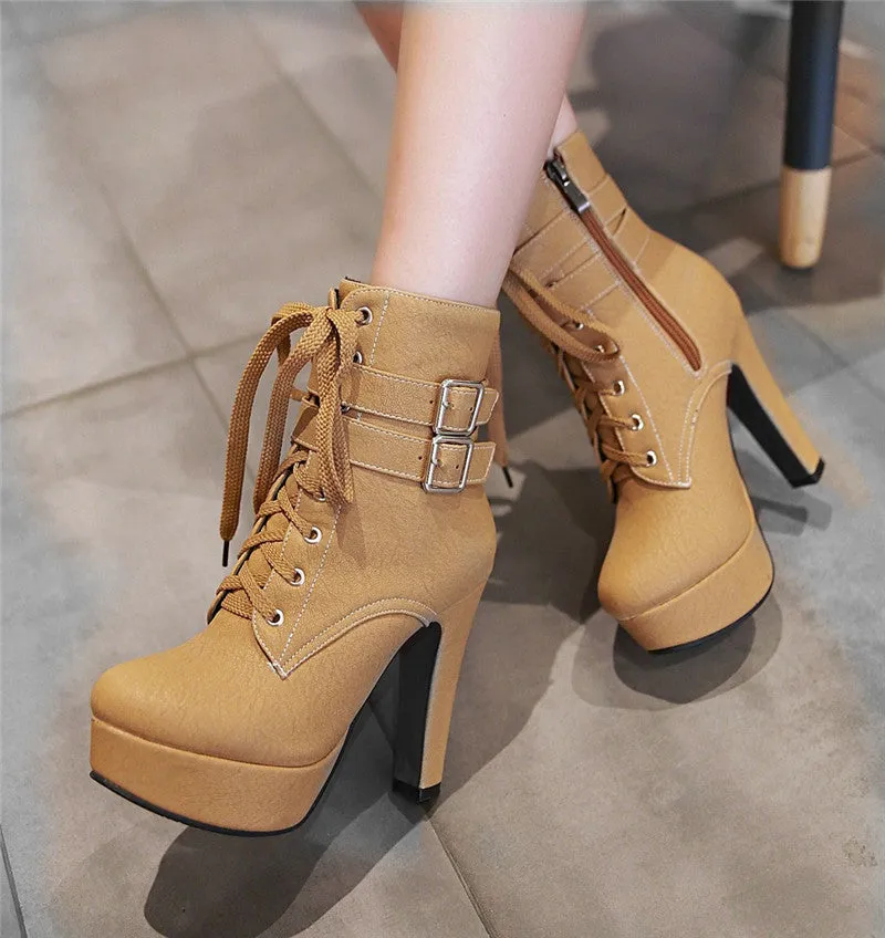 High Heels Ankle Boots Sexy Platform