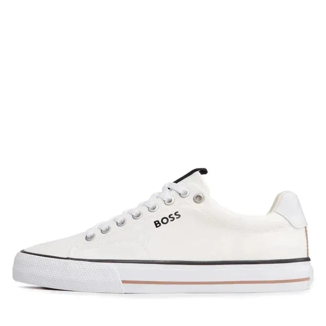 HUGO BOSS Aiden TENN LTB Canvas Trainers Men 50470866-WHT