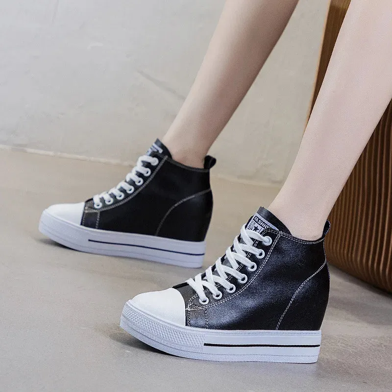 Joskaa 2024 New Black White Platform Sneakers