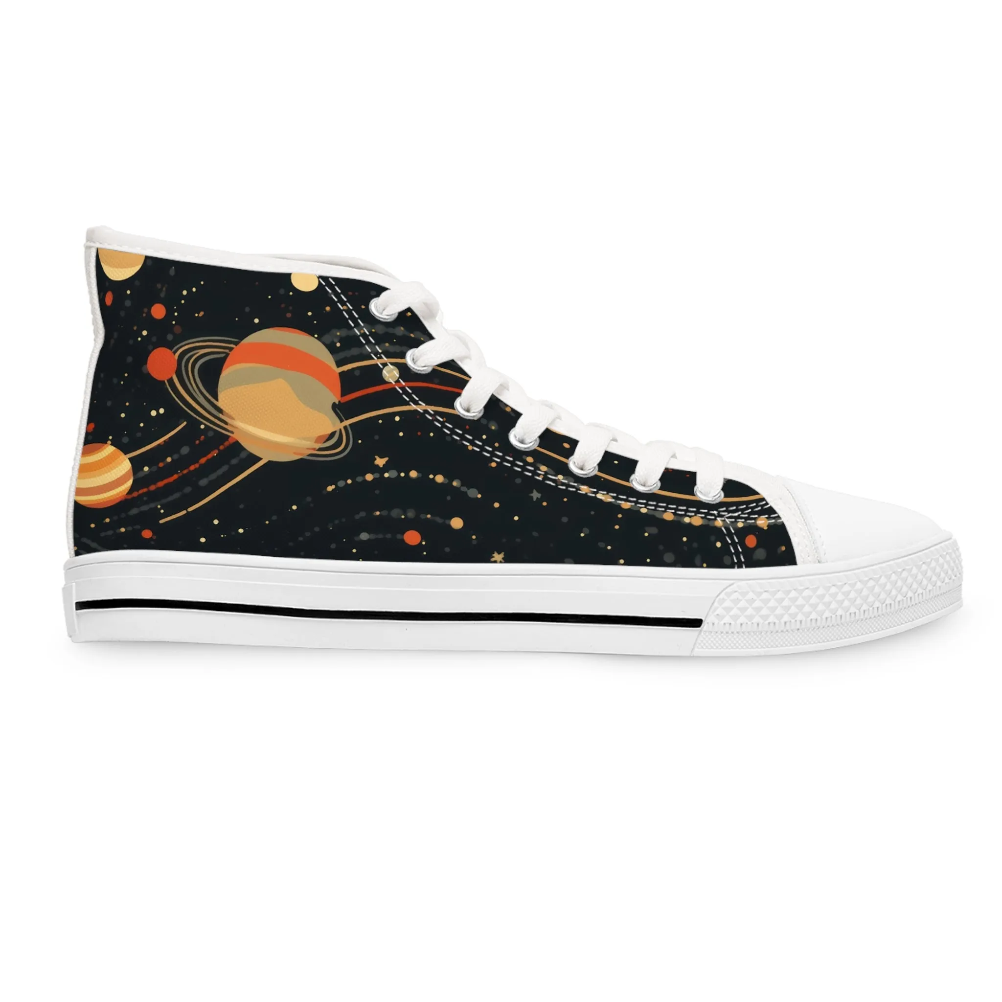 Jupiter and Saturn Space Women's High Top Sneakers