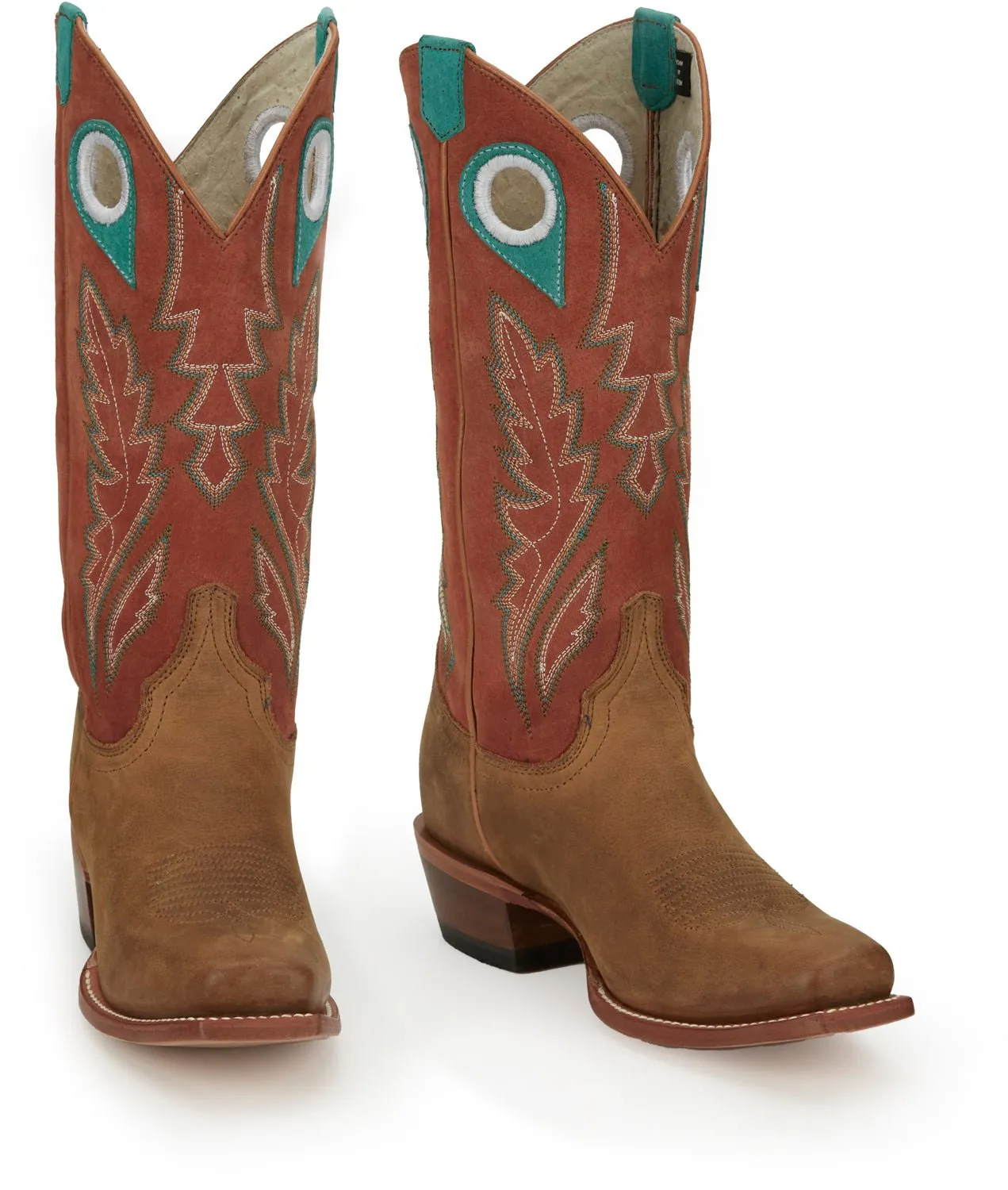 Justin Womens Lorena Sunflower Tan Suede Cowboy Boots