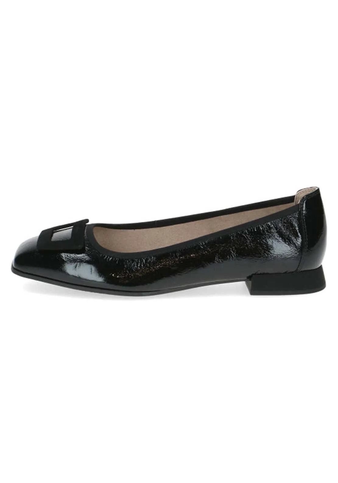 Ladies Ballerina Style Shoe - Black Naplak