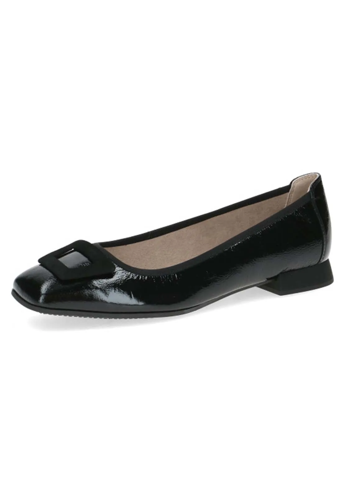 Ladies Ballerina Style Shoe - Black Naplak