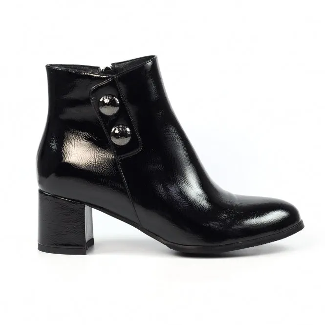 Ladies Lunar Boots Black Patent Tegan Inside Zip GLC820BK sale