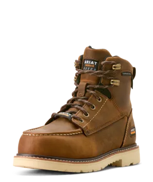 Ladies Rebar Lift Waterproof Composite Toe Distressed Brown Boot-10053821