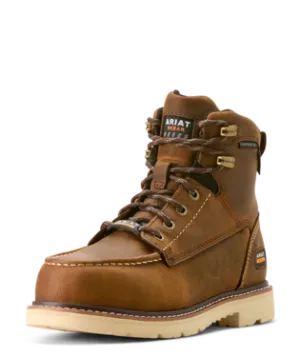 Ladies Rebar Lift Waterproof Composite Toe Distressed Brown Boot-10053821