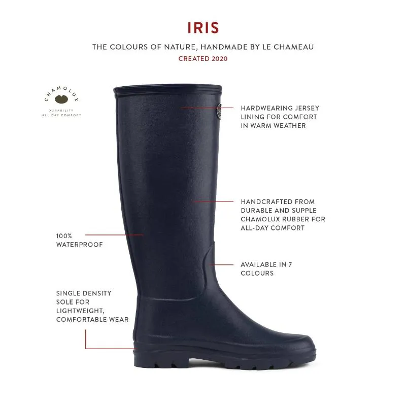 Le Chameau Iris Jersey Lined Ladies Wellington Boots - Noir