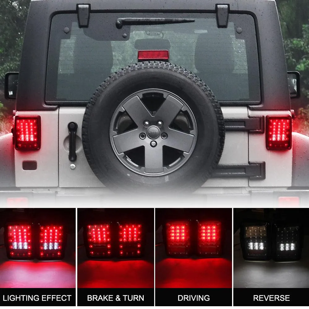 LED Smoke Tail Light   Front Turn Signal & Fender Flares Side Marker Light for 2007-2017 Jeep Wrangler JK