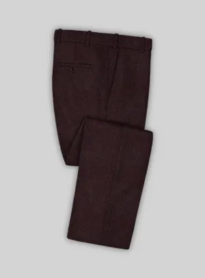 Light Weight Melange Wine Tweed Pants