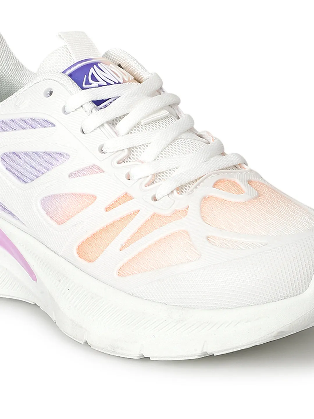 Lilac White Mesh Lace-Up Sneakers (TC-RS3614-LILAC)