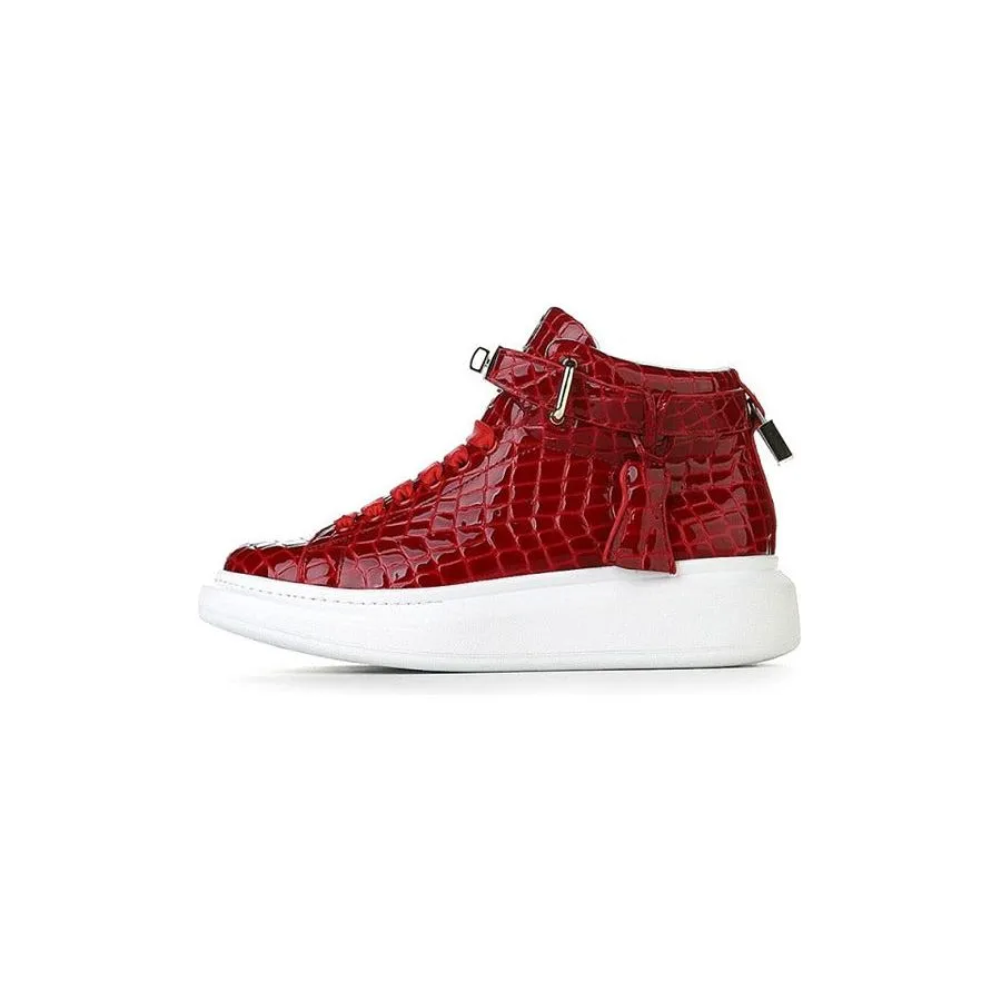 Luxury CrocEmboss High Top Designer Sneakers