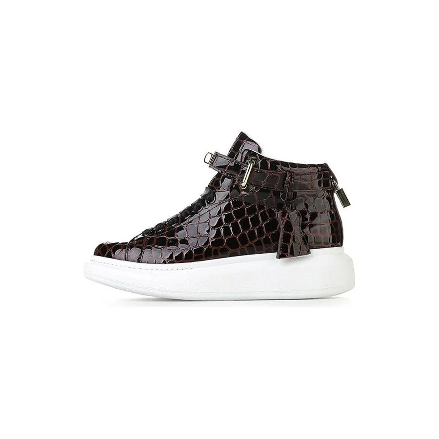 Luxury CrocEmboss High Top Designer Sneakers