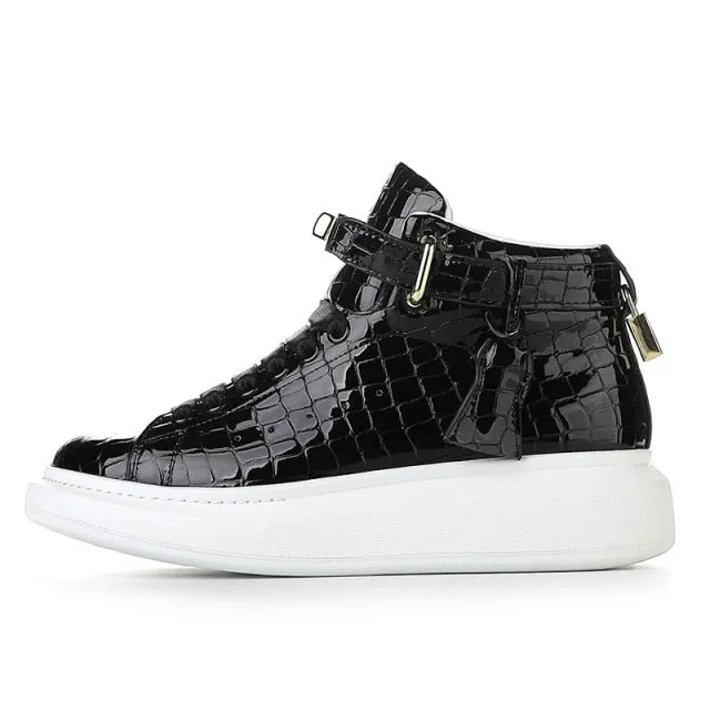 Luxury CrocEmboss High Top Designer Sneakers