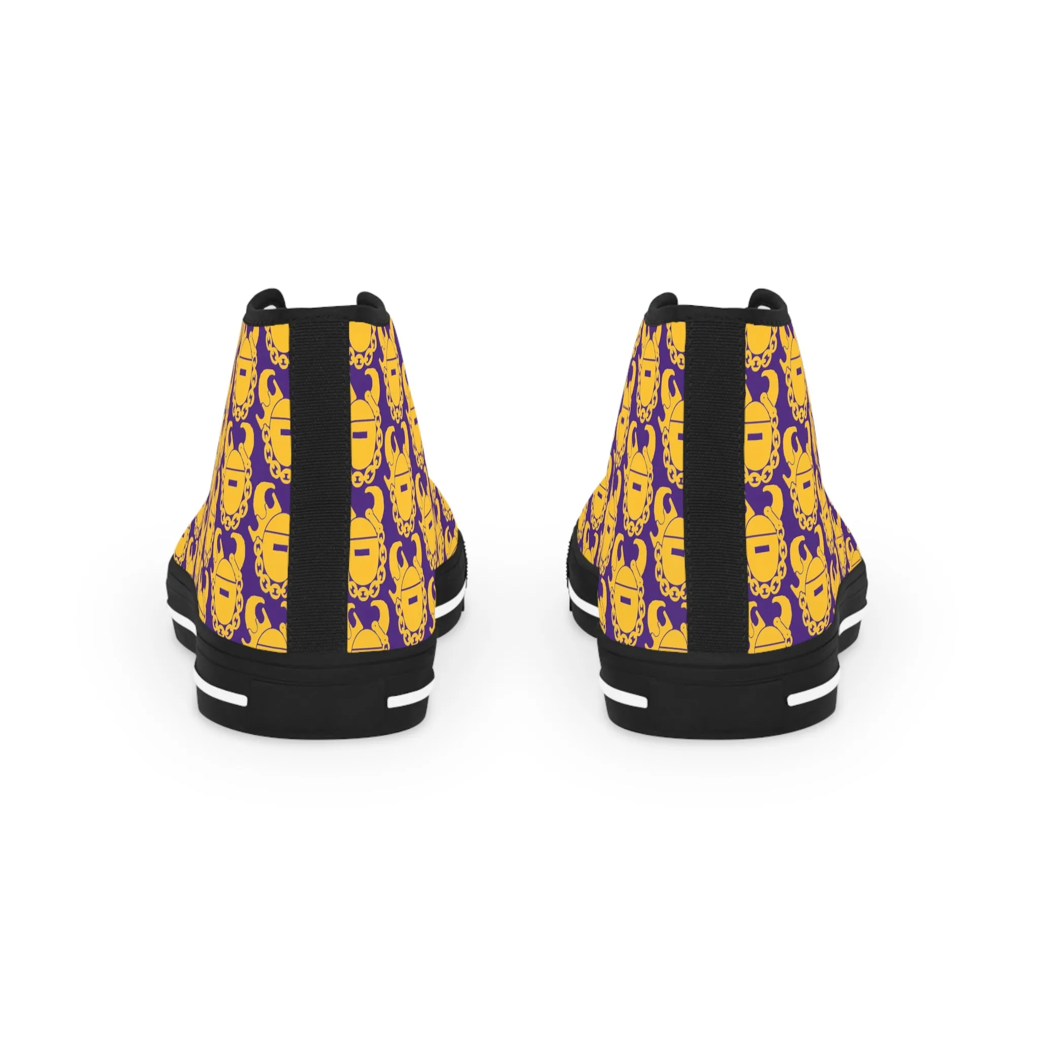 Men's High Top Sneakers - Gold/Purple Helmets