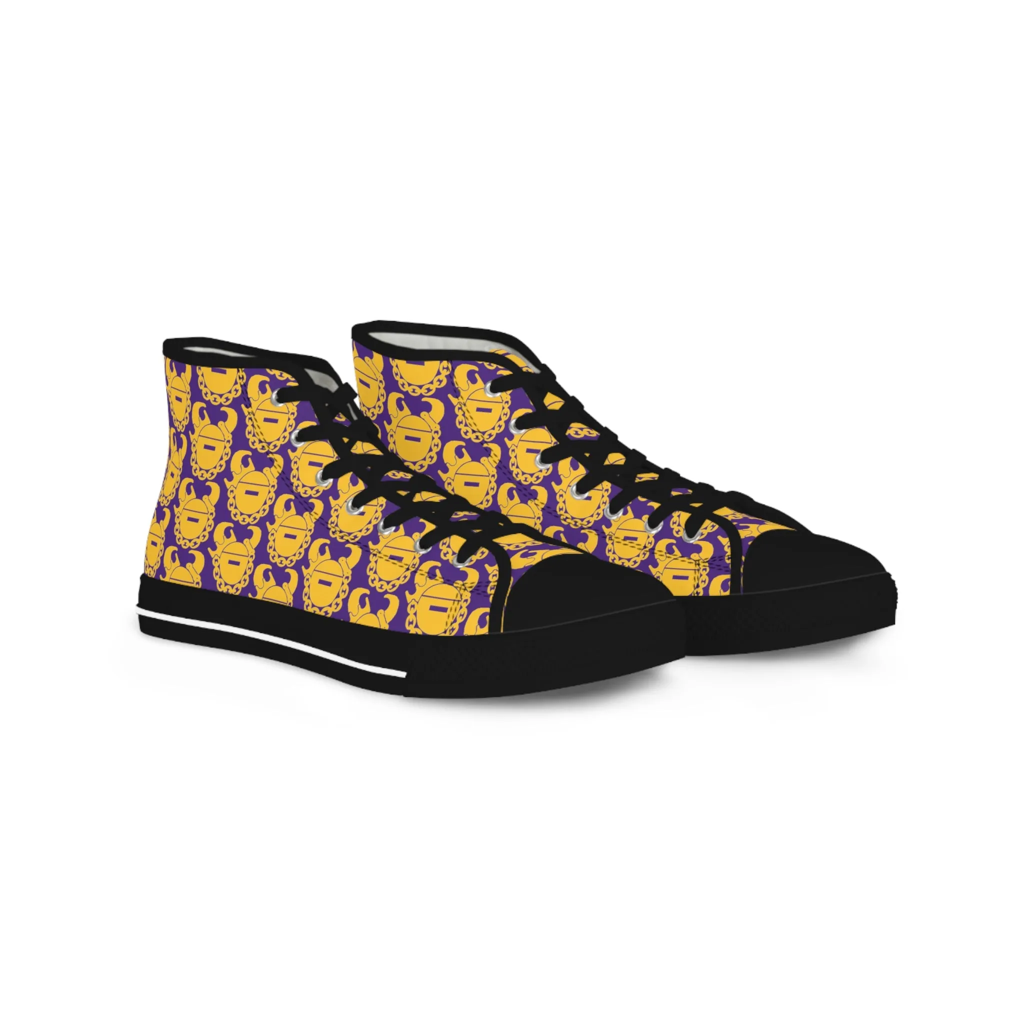 Men's High Top Sneakers - Gold/Purple Helmets