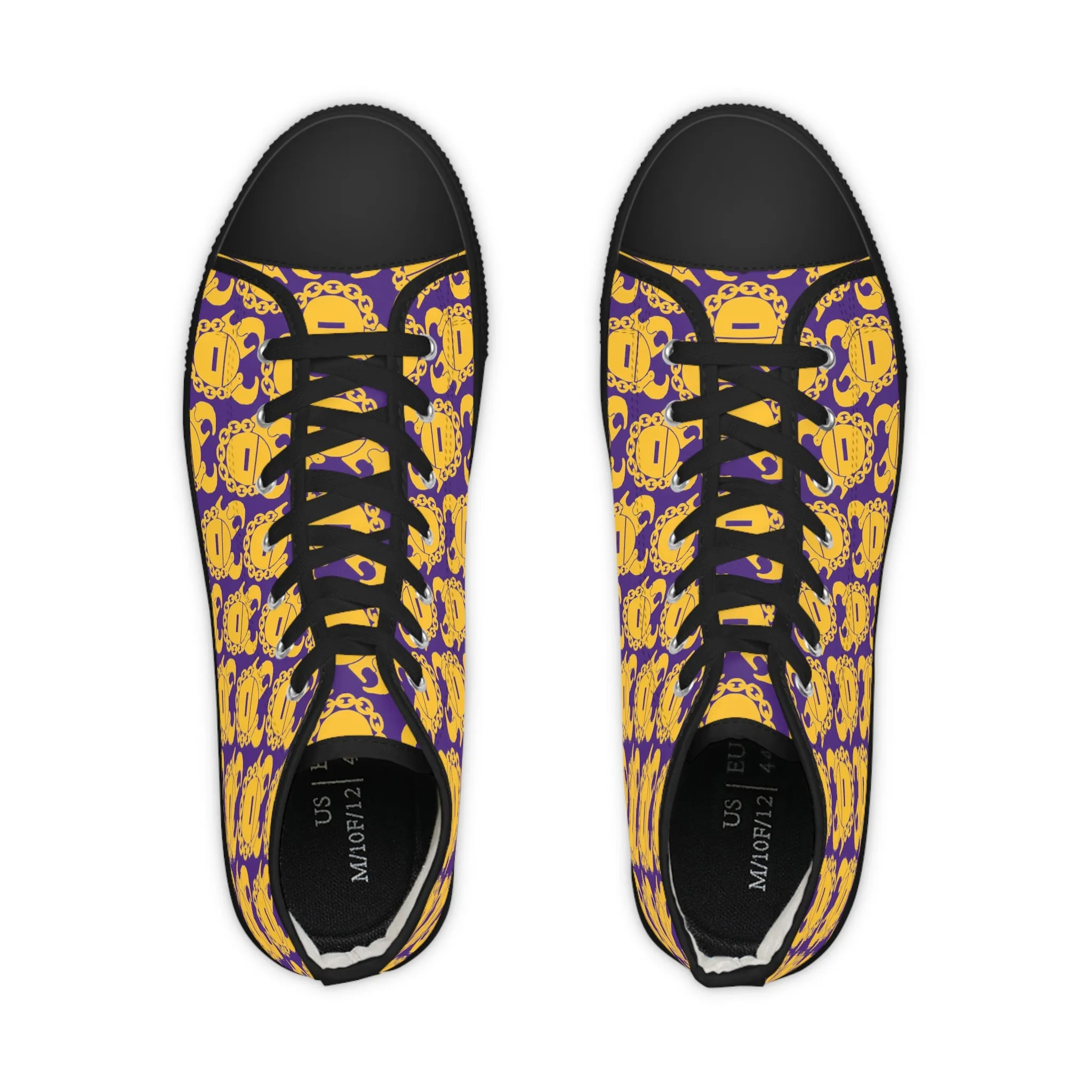 Men's High Top Sneakers - Gold/Purple Helmets