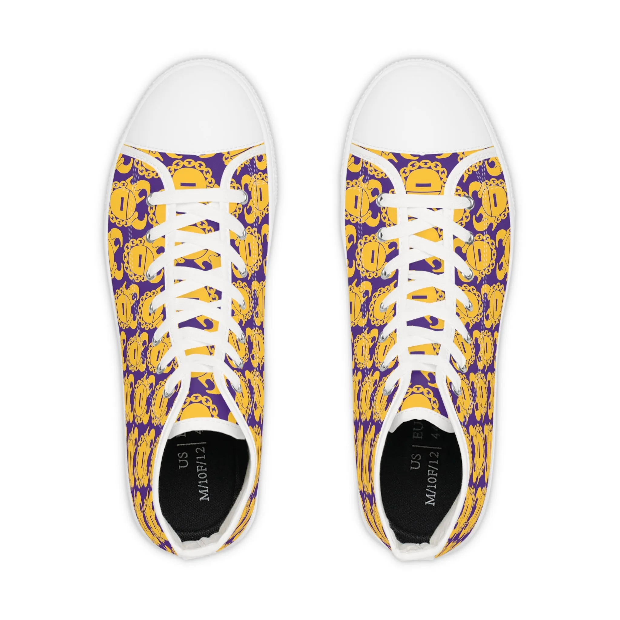 Men's High Top Sneakers - Gold/Purple Helmets