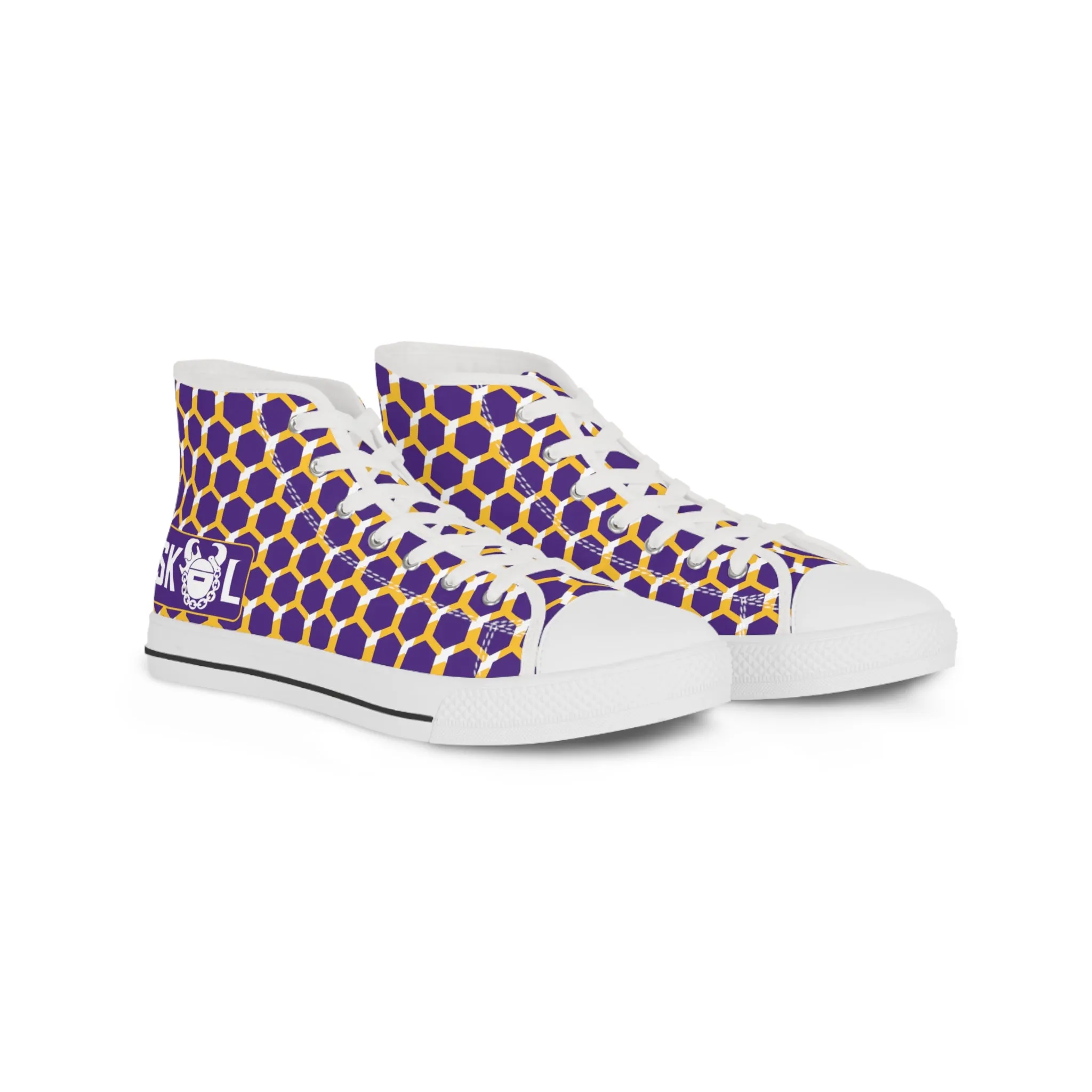 Men's High Top Sneakers - Purple/Gold Hex