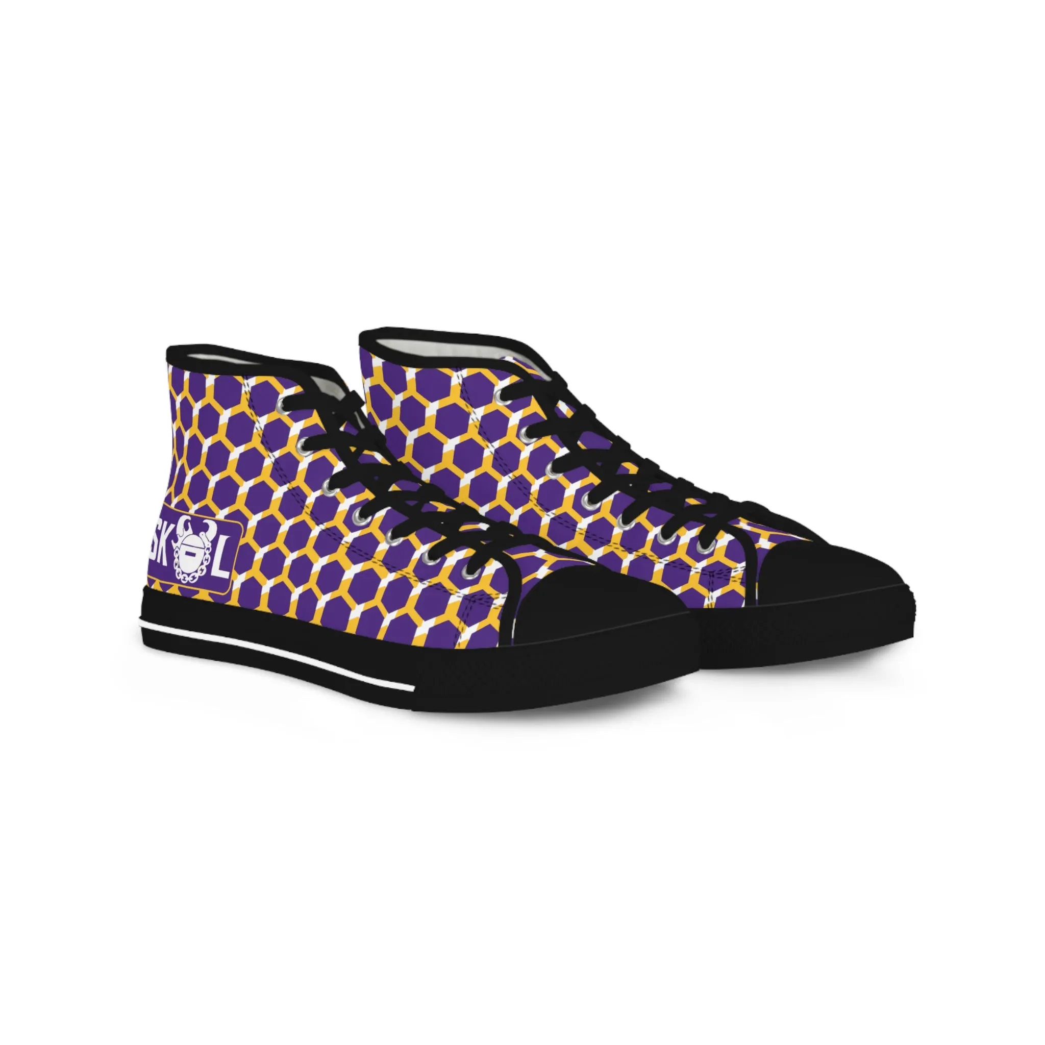 Men's High Top Sneakers - Purple/Gold Hex