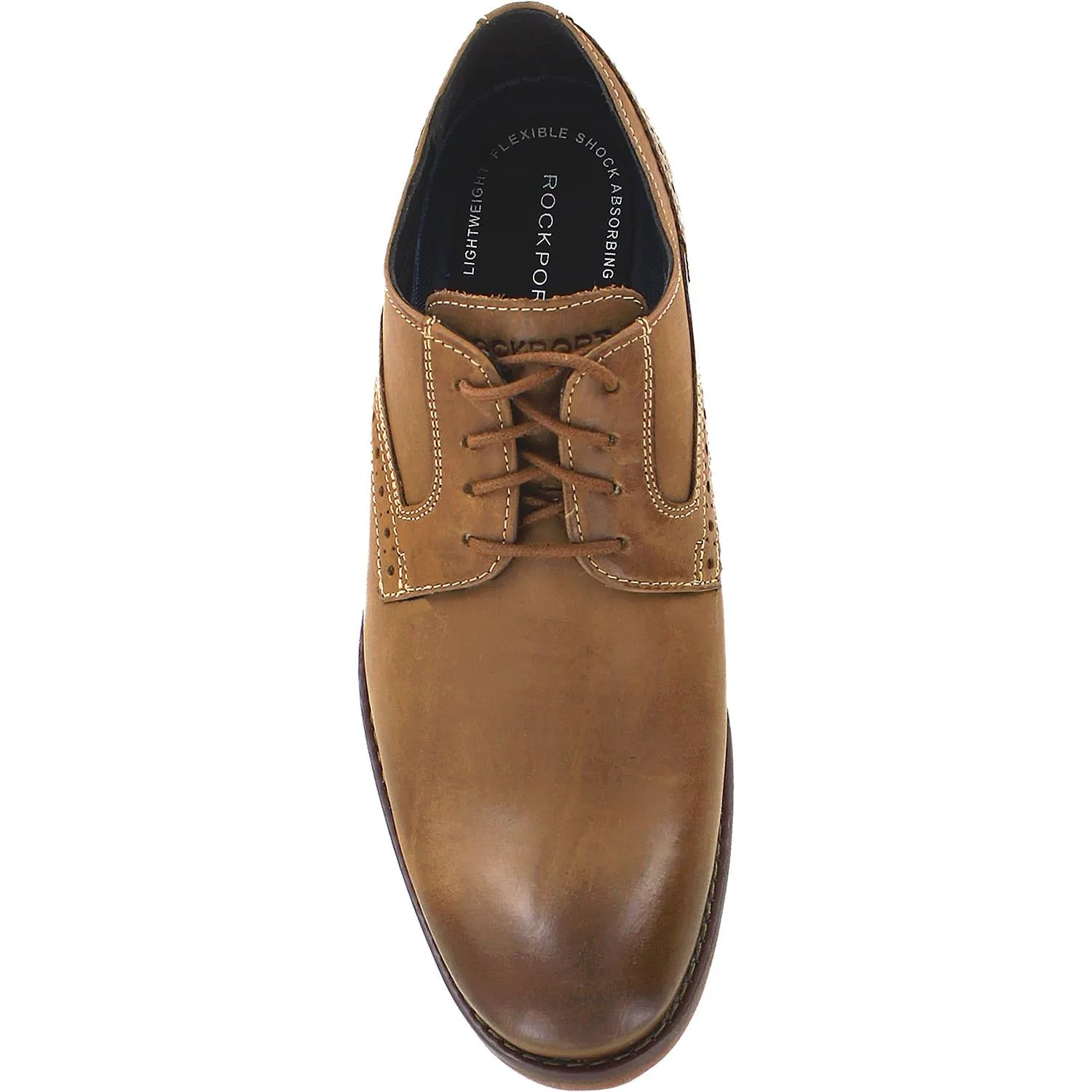 Men's Rockport Wyllis Plain Toe Tobacco Leather