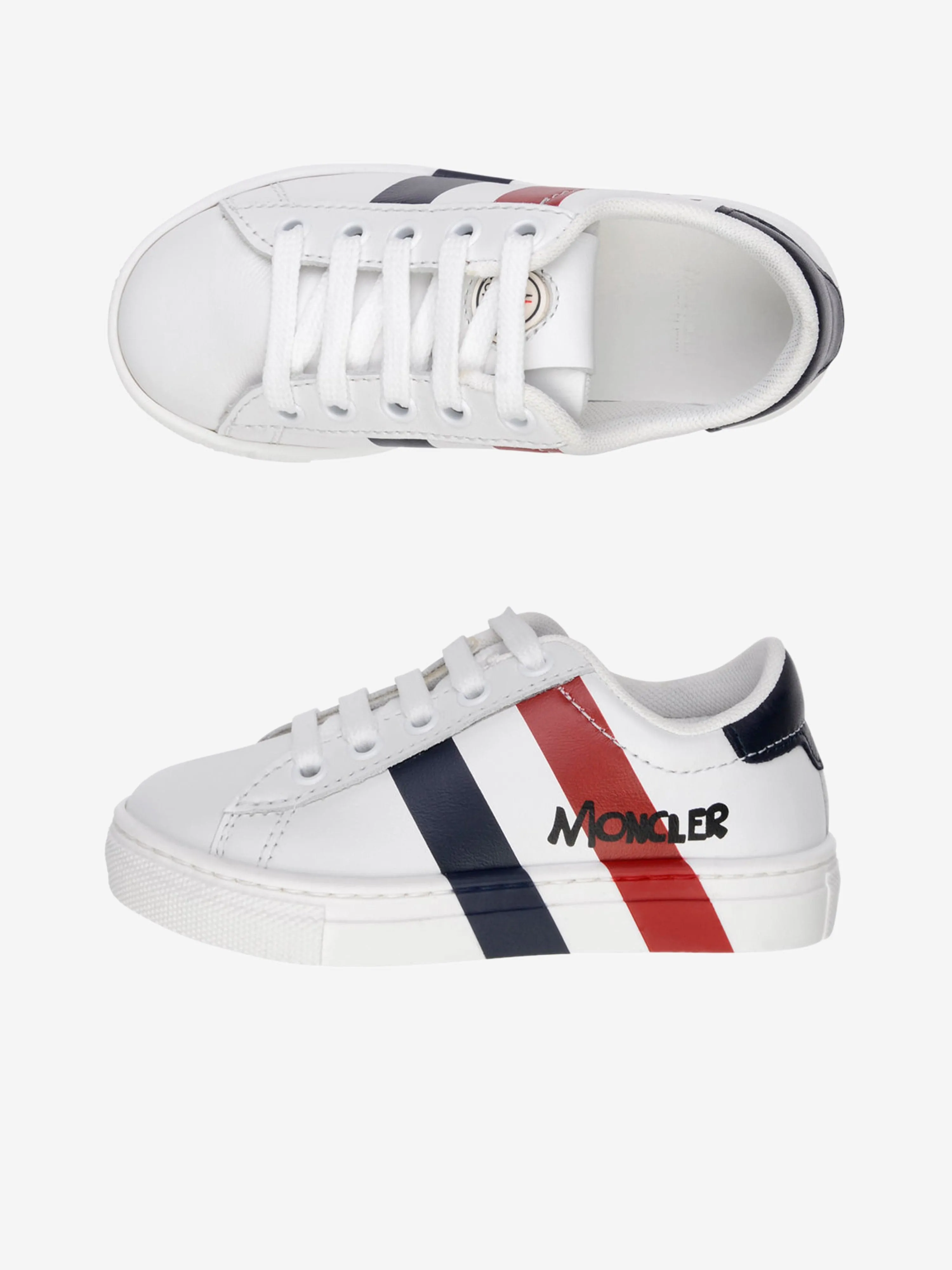 Moncler Enfant Moncler Leather Branded Trainers