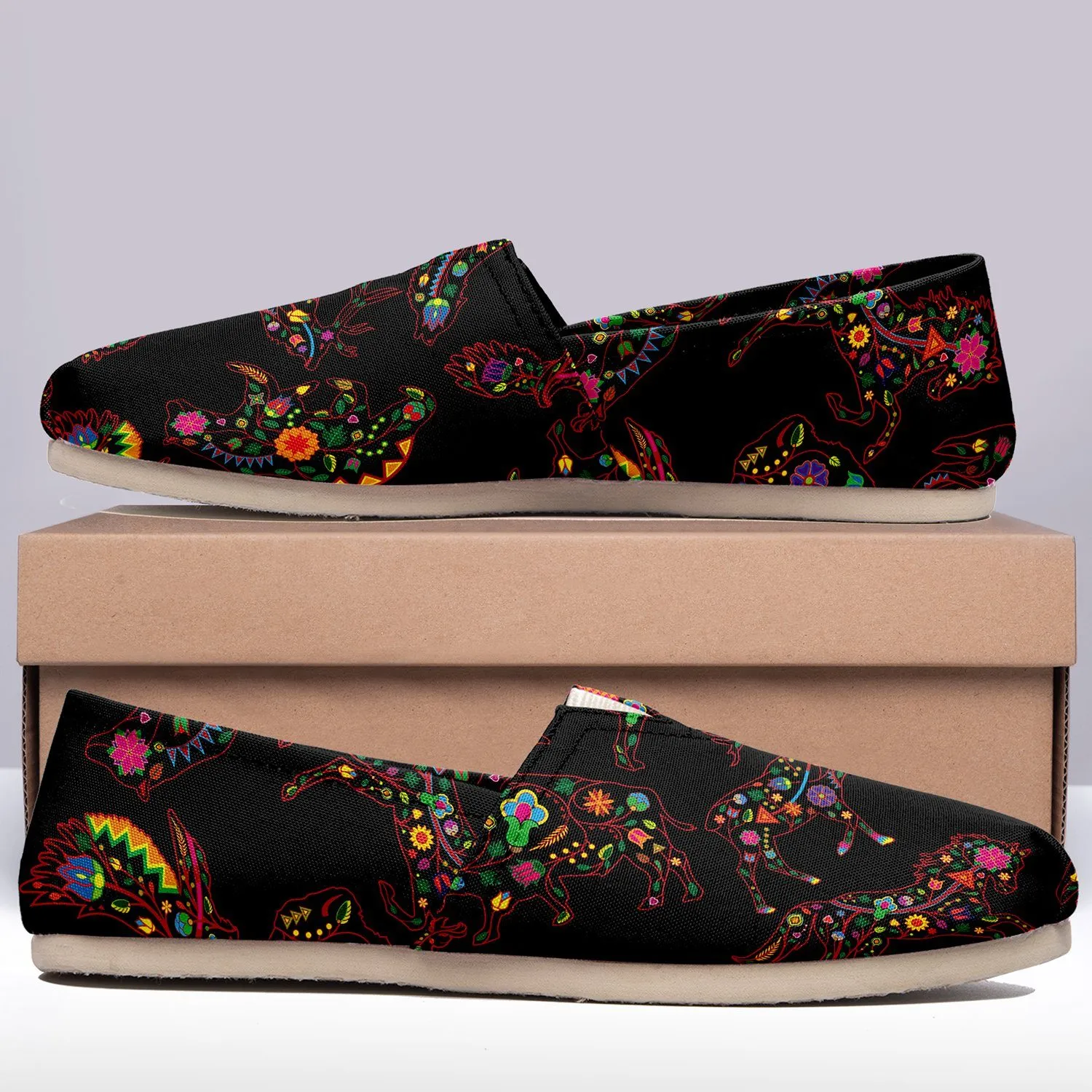 Neon Floral Animals Slip On