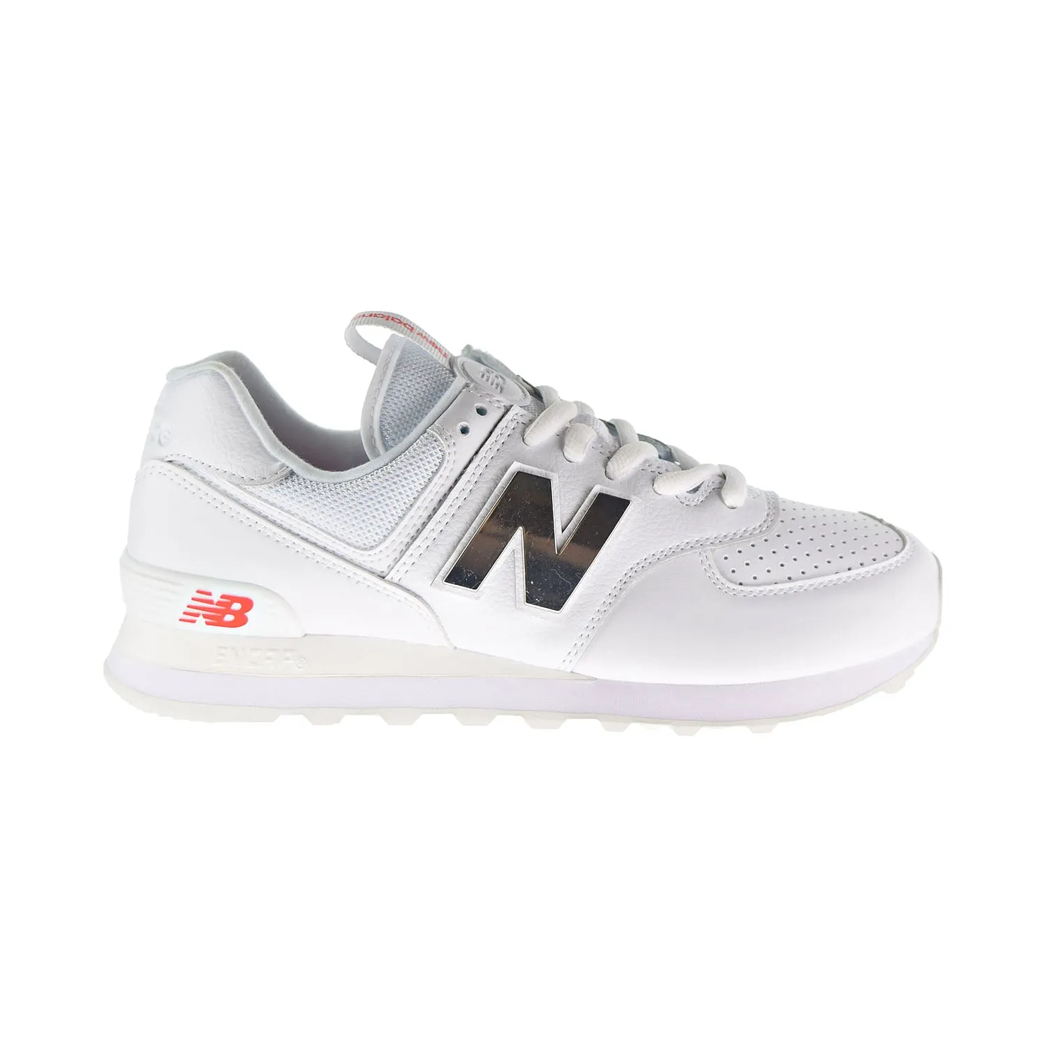 New Balance Classics 574 Metallic Men's Shoes White/Neo Flame