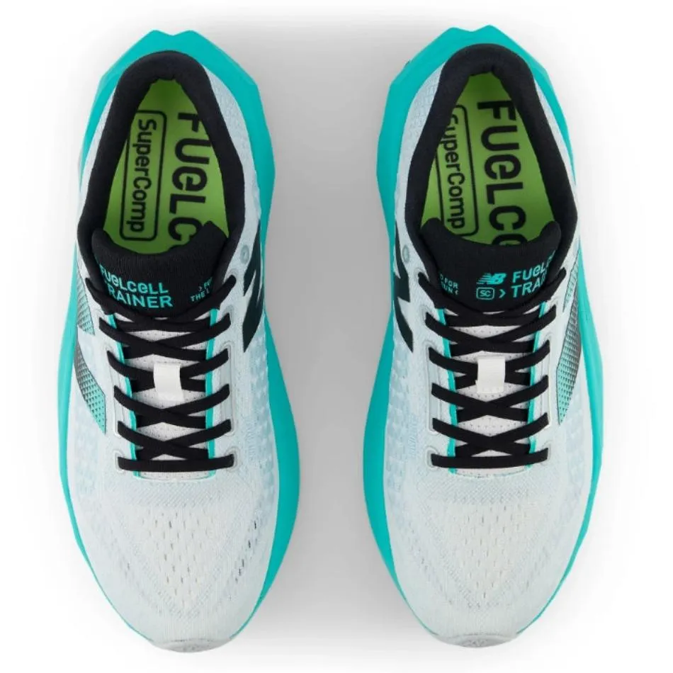 New Balance SuperComp Trainer v3 Men's Running Shoes White with Cyber Jade AW24