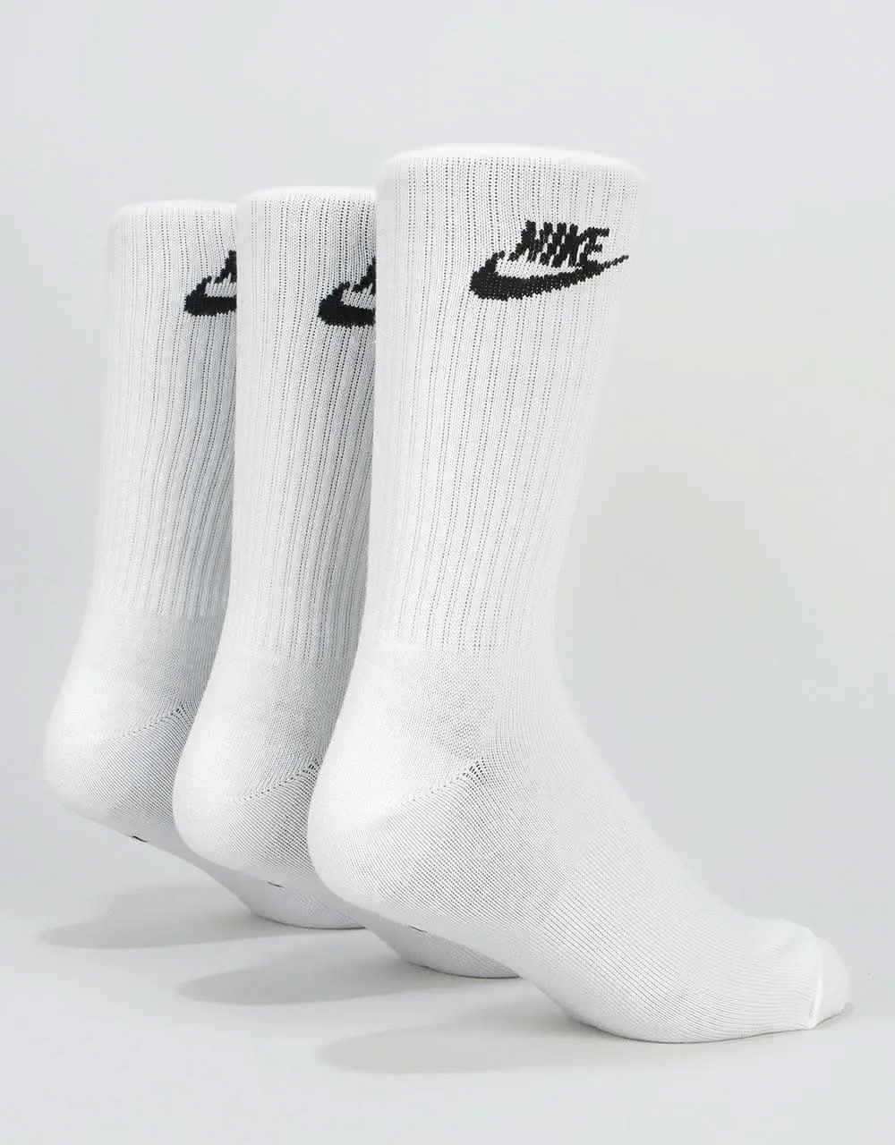 Nike SB Essential Crew Socks 3 Pack - White/Black