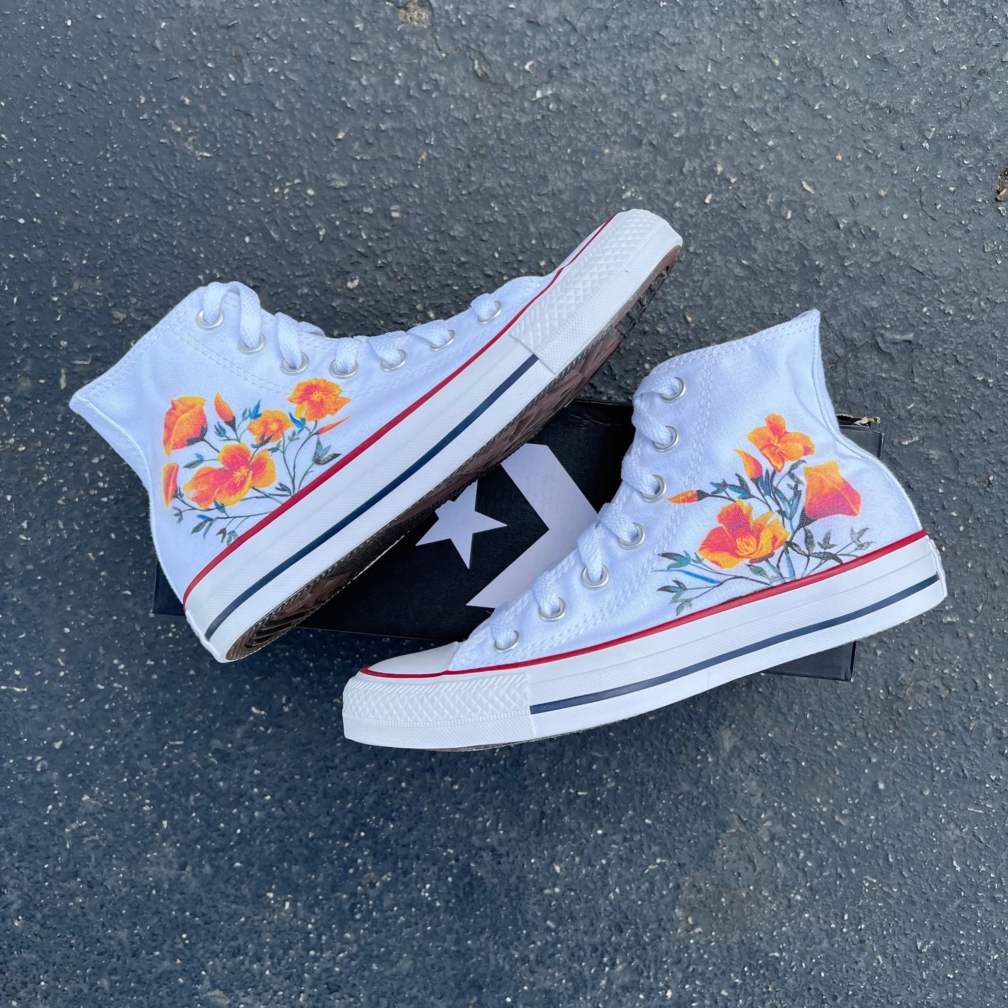 Poppy Flower Custom Shoes