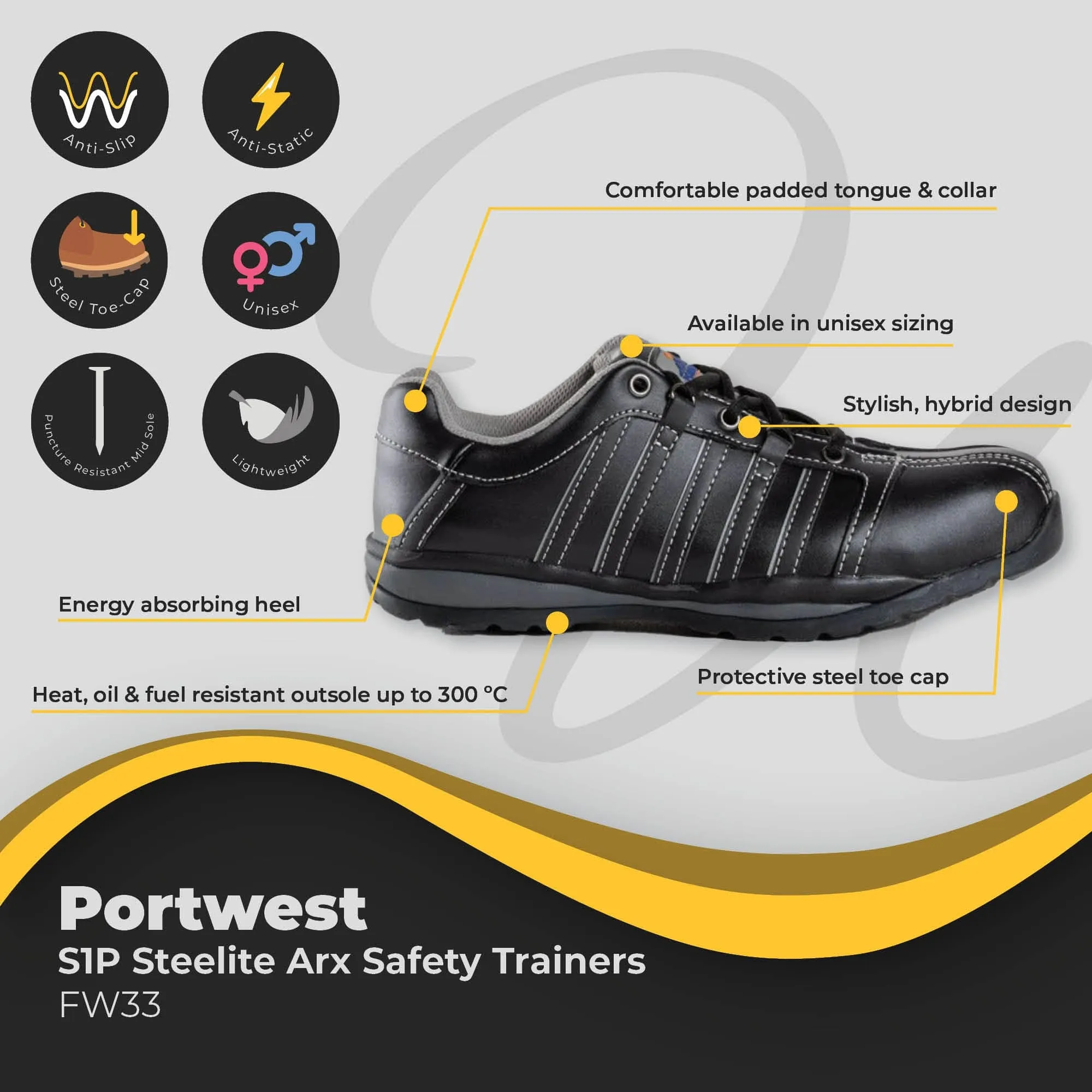 Portwest Steelite Arx Safety Trainer S1P HRO FW33