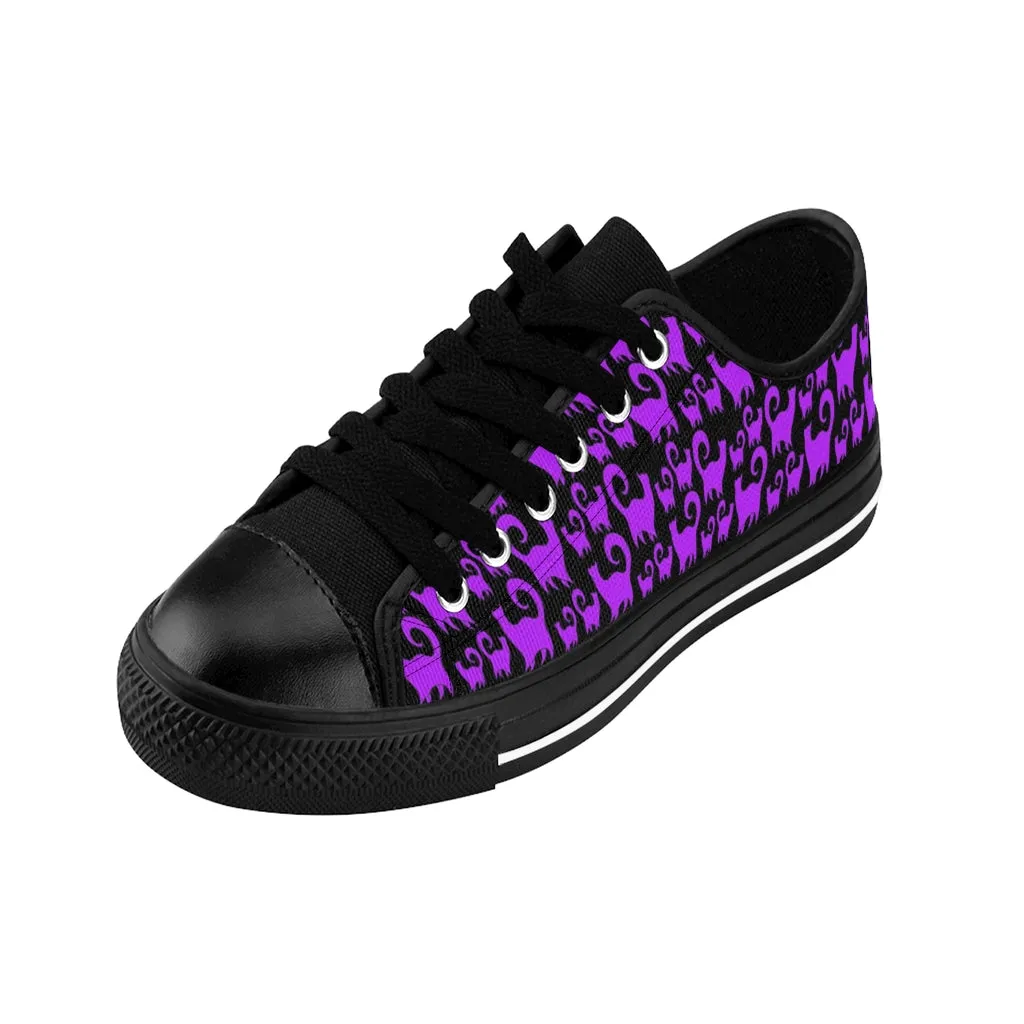 Purple Snobby Scatter Cats Women's Sneakers