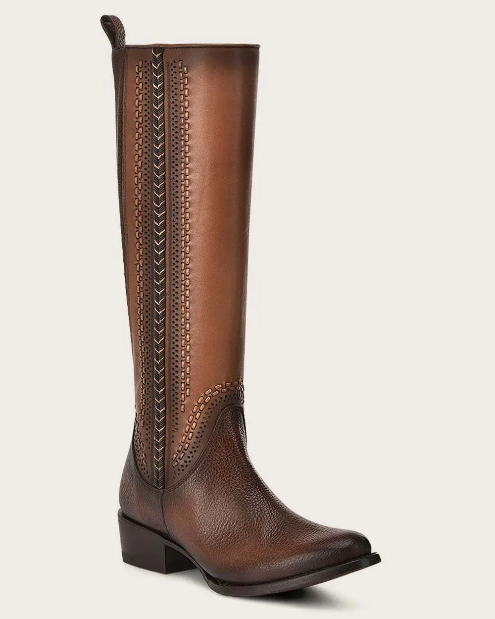 Riding style honey contrasting boot