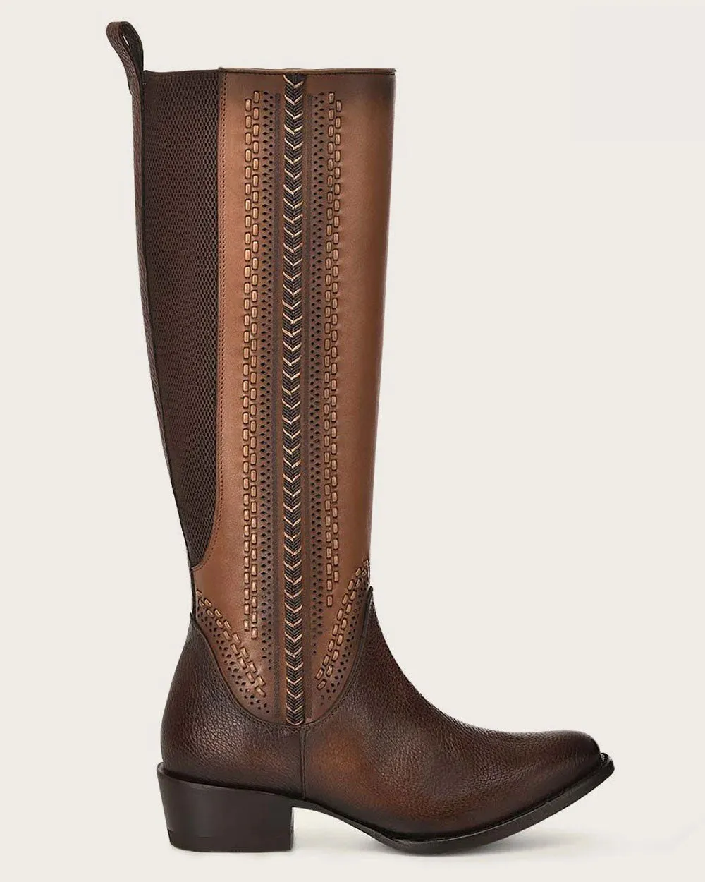 Riding style honey contrasting boot