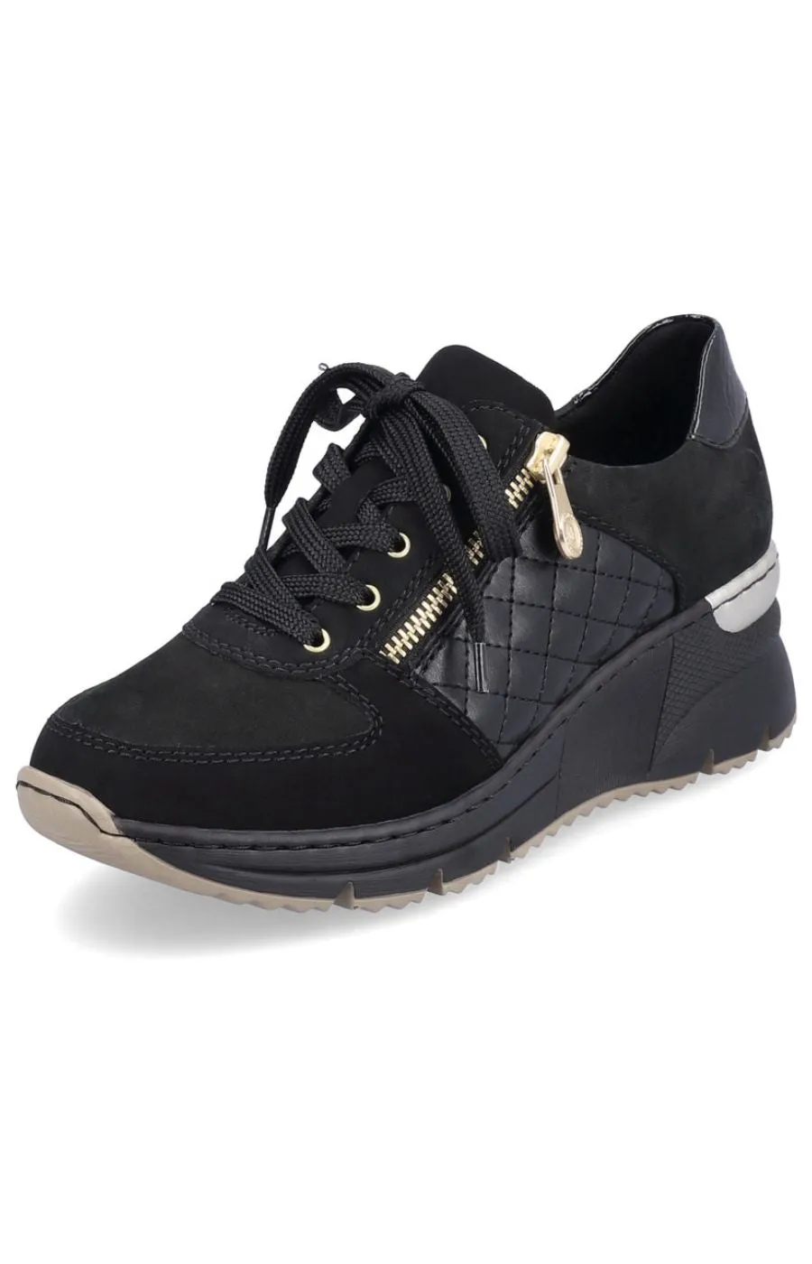 Rieker Platform Trainer in Black