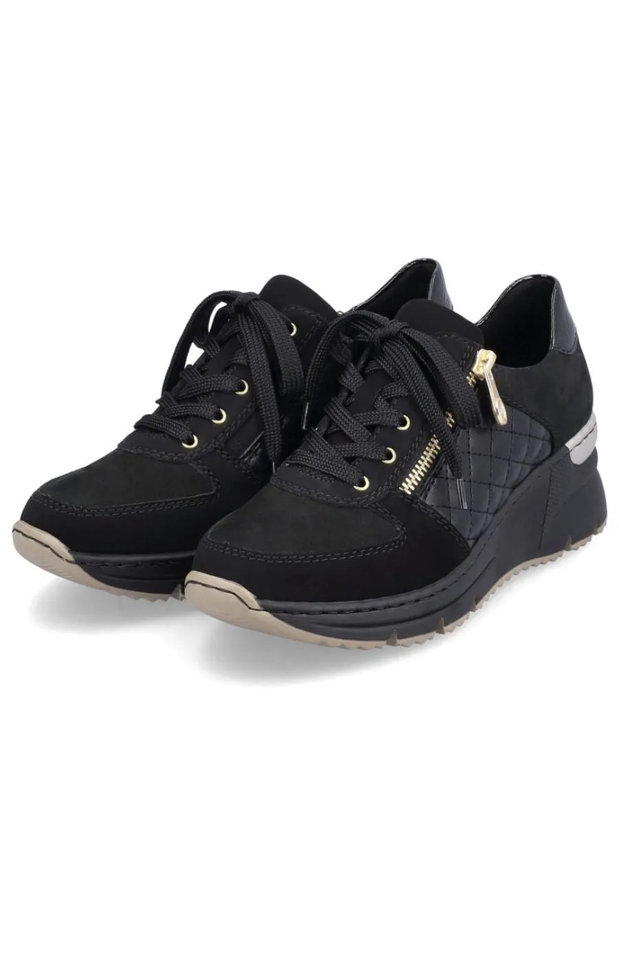 Rieker Platform Trainer in Black