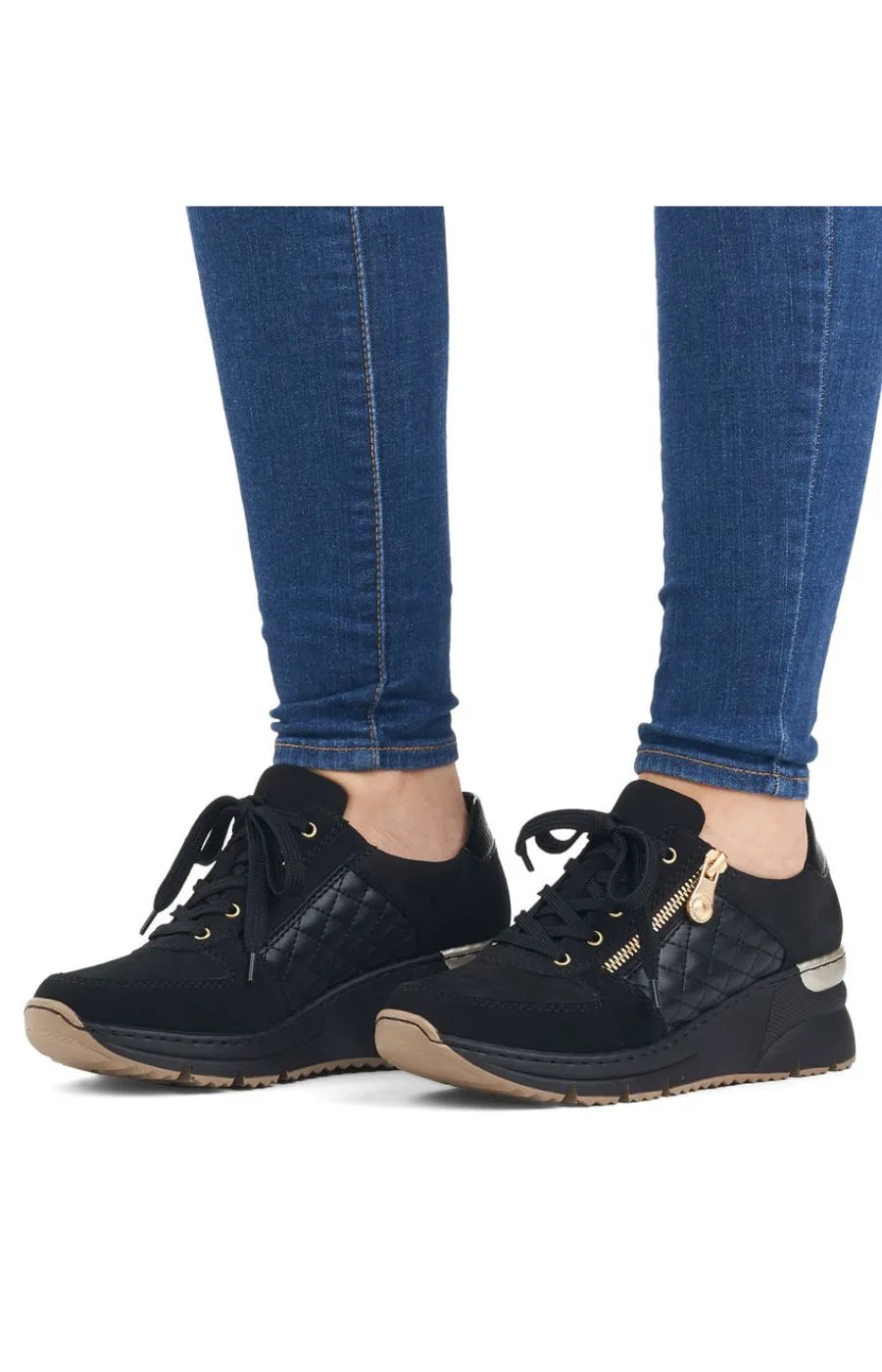 Rieker Platform Trainer in Black