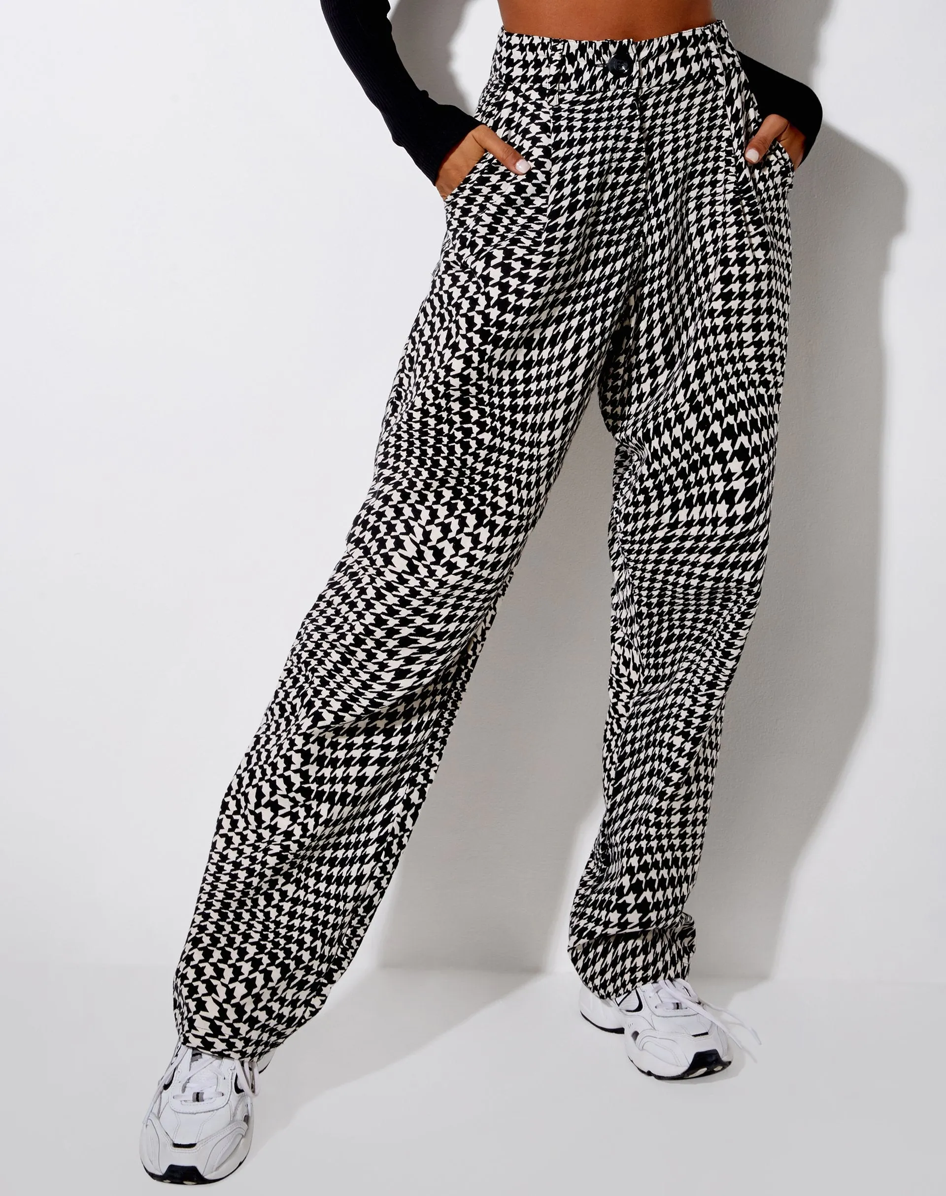 Sakila Trouser in Wavey Dogtooth