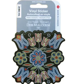 Silver Threads Large Vinyl sticker (4" x 4") by Métis Artist, Deb Malcolm