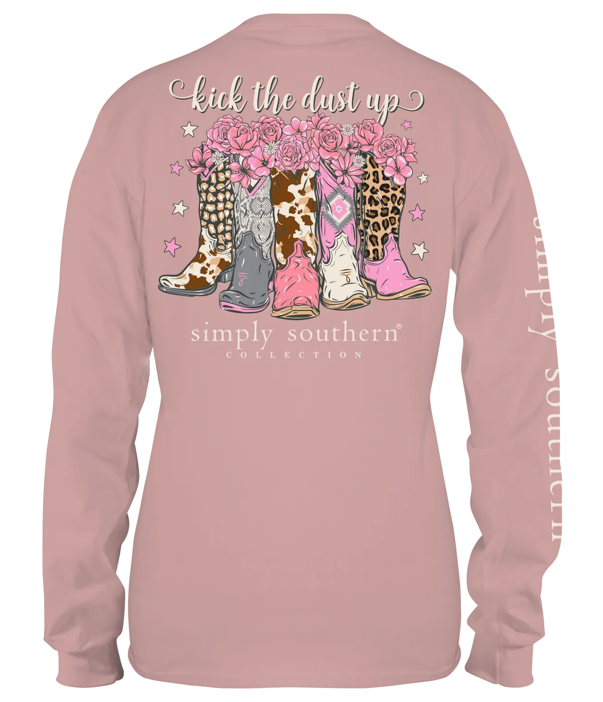 SIMPLY SOUTHERN KICK THE DUST UP BOOTS LONG SLEEVE T-SHIRT