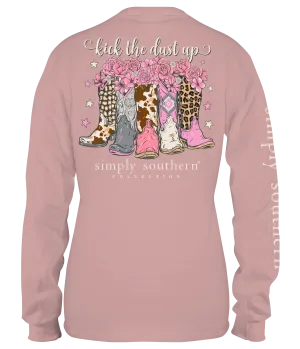 SIMPLY SOUTHERN KICK THE DUST UP BOOTS LONG SLEEVE T-SHIRT