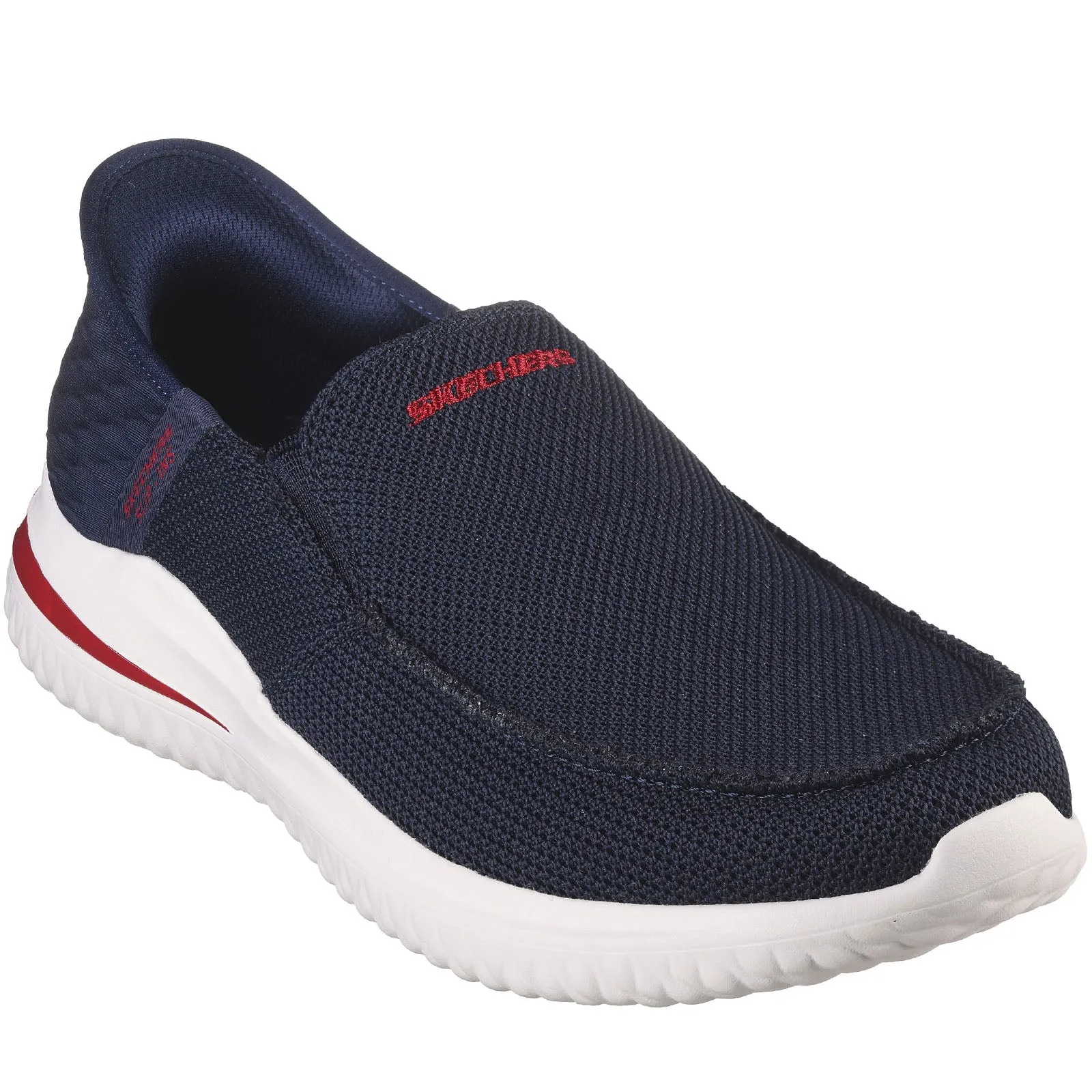 Skechers Mens Delson 3.0 Cabrino Slip-ins Memory Foam Trainers - Navy